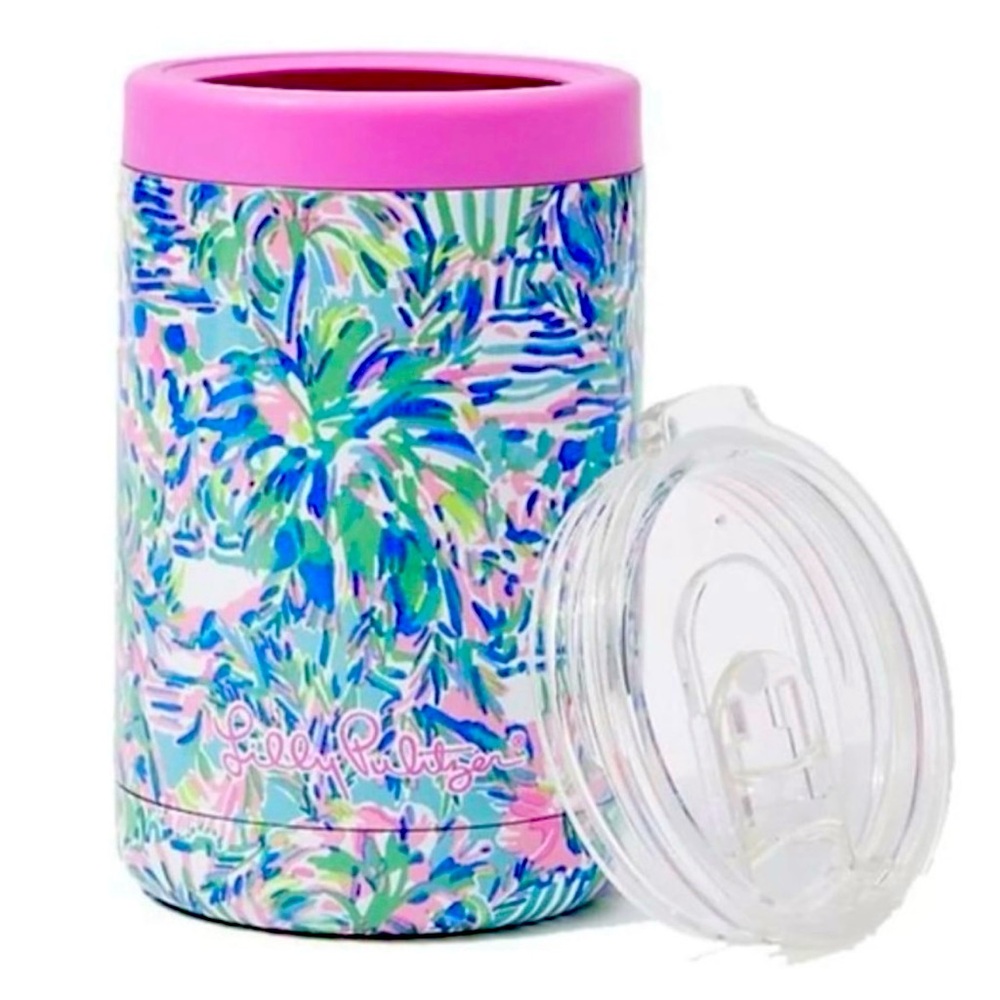 Lilly Pulitzer Blue Ibiza Cabana Cocktail Insulated Can Tumbler